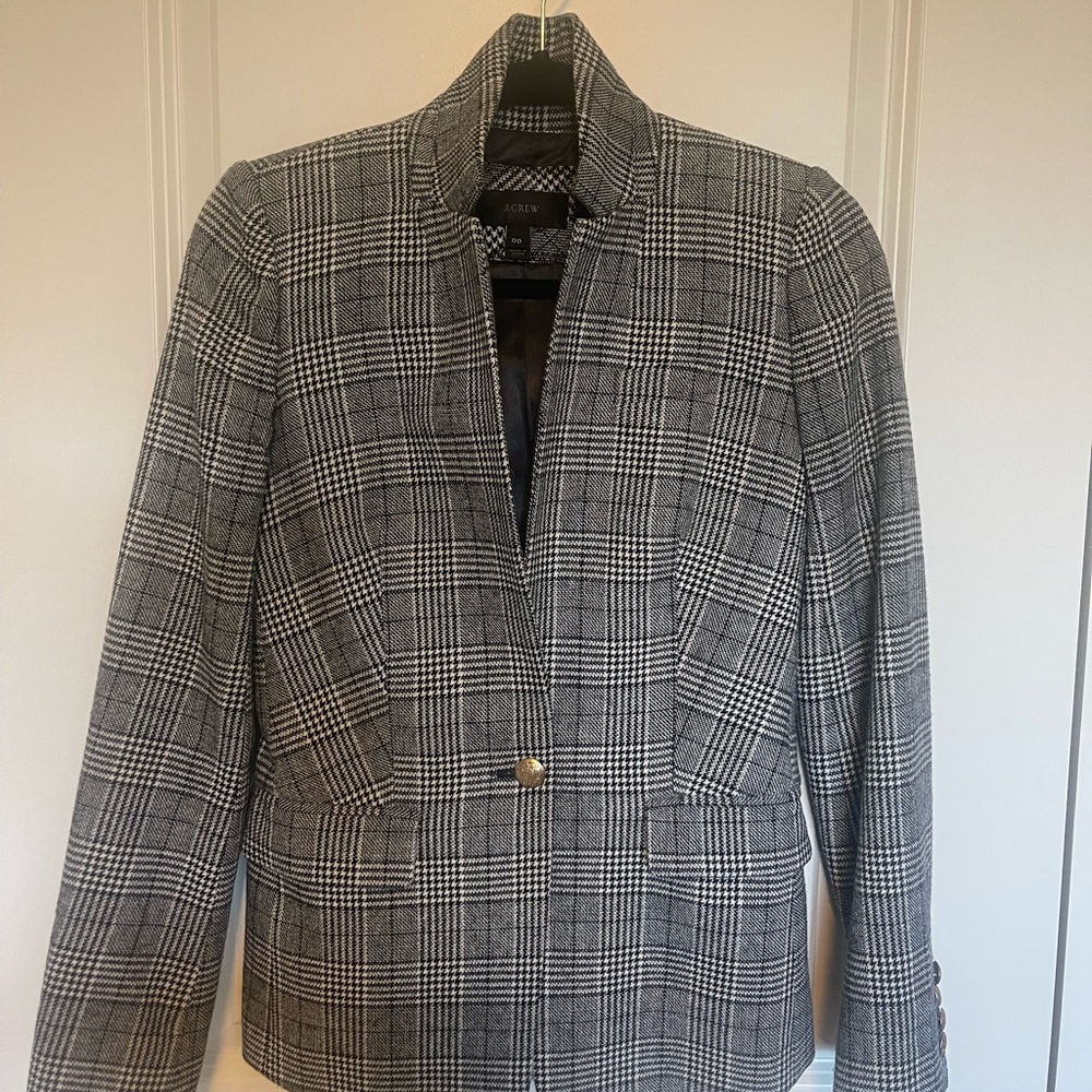 J. Crew Black and White Patterned Blazer
